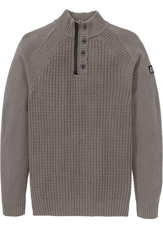 bonprix.nlproducttrui donkerolijfgroen grijs Fleece trui met sjaalkraag hibiscuspink bonprix.nl
