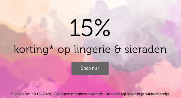 -15% op lingerie & sieraden >